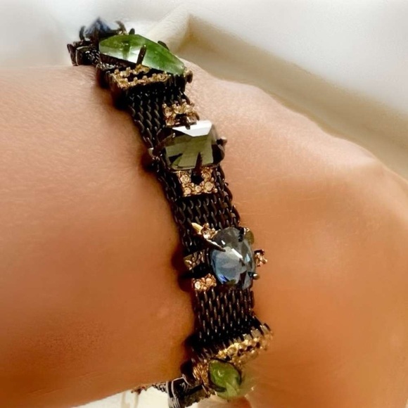Alexis Bittar Black and Green Mesh Bracelet - Picture 3 of 4